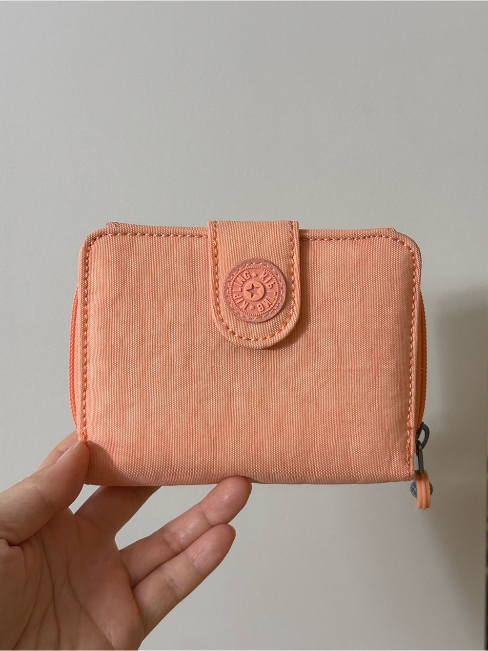 Kipling Peach Canvas Snap & Zip Wallet
